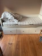 Ikea hemnes bedbank uitschuifbaar 2 persoons, Huis en Inrichting, Slaapkamer | Bedden, 80 cm, Wit, Zo goed als nieuw, Hout