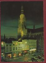 Breda - Grote Markt in floodlight met toren Grote Kerk - '69, Ophalen of Verzenden, 1960 tot 1980, Gelopen, Noord-Brabant