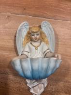 Antieke Porseleinen Wijwaterbak Engel, Antiek en Kunst, Antiek | Religie, Ophalen of Verzenden