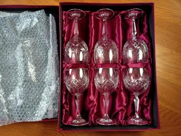 Prague Bohemia Lead Crystal Goblet Glazen 6 stuks. Nieuw  beschikbaar voor biedingen