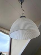 Mooie Hanglamp met wit glas en metaal, Minder dan 50 cm, Gebruikt, Ophalen of Verzenden, Glas