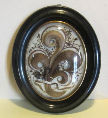 Antieke haarkader, haarwerk, familie memento mori /351 beschikbaar voor biedingen