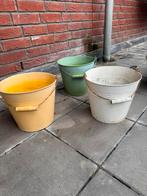 Bloempot/plantenbak (emmertjes van metaal), Tuin en Terras, Bloembakken en Plantenbakken, Ophalen, Gebruikt