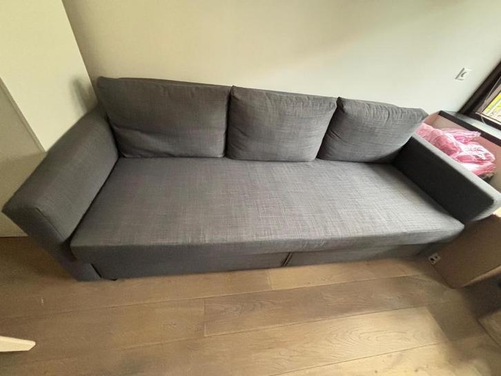 IKEA Friheten 3-zits slaapbank, Huis en Inrichting, Slaapkamer | Slaapbanken, Zo goed als nieuw, Overige maten, 220 cm, Grijs