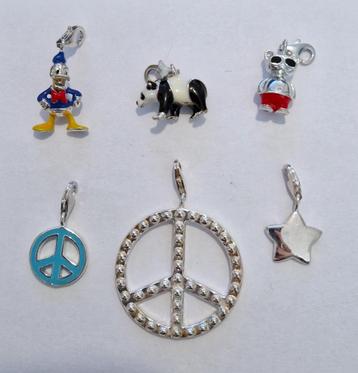 6x THOMAS SABO zilveren (925) bedels/ charms (mogen ook los) beschikbaar voor biedingen