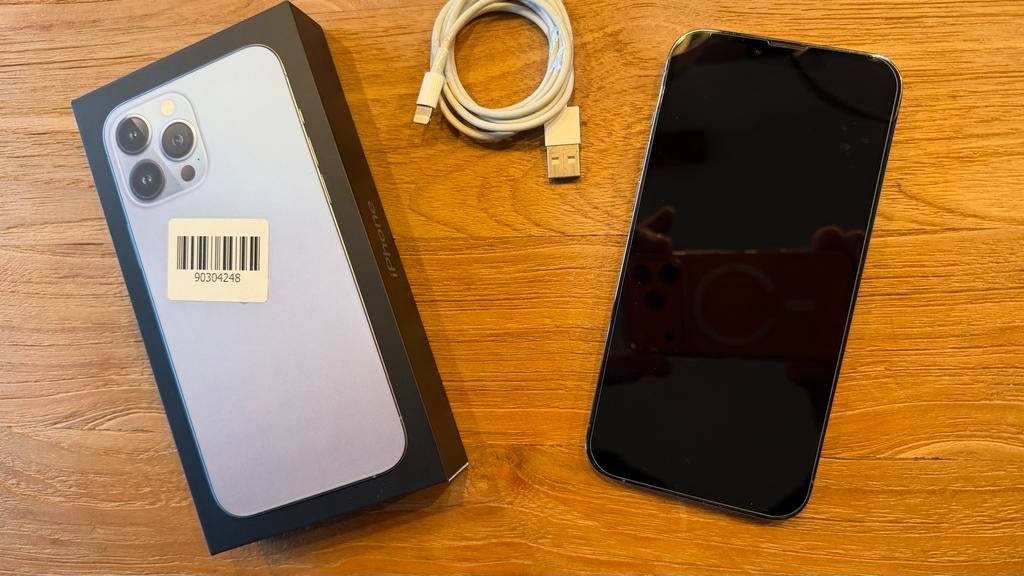 Apple iPhone 13 Pro Max 128 GB Sierra Blue absolute topstaat, Telecommunicatie, Mobiele telefoons | Apple iPhone, Zo goed als nieuw
