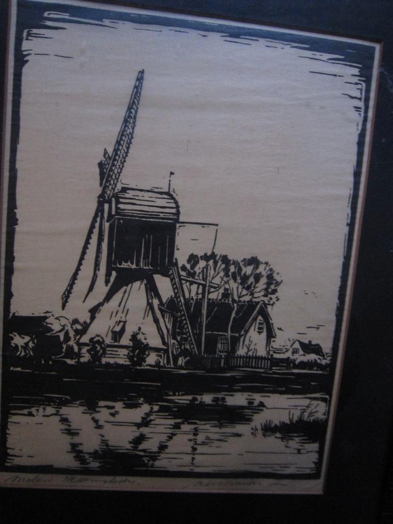 Heemstede MOLEN, Houtsnede van A.Walraven, Antiek en Kunst, Kunst | Etsen en Gravures, Ophalen of Verzenden