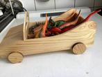 Houten auto met dino’s., Ophalen of Verzenden, Zo goed als nieuw