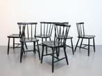 Vintage spijlenstoelen | 7 stuks | Hout, Huis en Inrichting, Stoelen, Ophalen, Gebruikt, Bruin, .