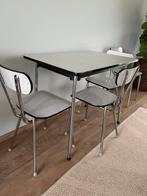 Mooie vintage formica eettafel set incl 4 stoelen jaren ‘70, Ophalen of Verzenden, Zo goed als nieuw