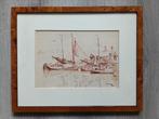 Willem Alexander Knip (1883-1967) - Zicht op binnenhaven, Antiek en Kunst, Kunst | Schilderijen | Klassiek, Ophalen of Verzenden