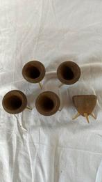 Vintage Houten Eierdopjes - Set van 5, Huis en Inrichting, Keuken | Servies, Ophalen of Verzenden, Gebruikt