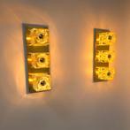 Peill & putzler messing icecube wandlamp xl mid century 70s, Ophalen of Verzenden, Gebruikt