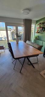 KARE Design Eettafel - 220x100cm - eikenblad, Huis en Inrichting, Tafels | Eettafels, Ophalen, Gebruikt, 200 cm of meer, 50 tot 100 cm