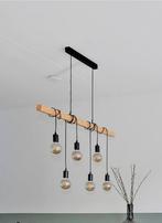 Industriële hanglamp met 6 dimbare design ledlampen, Ophalen, Zo goed als nieuw, Hout