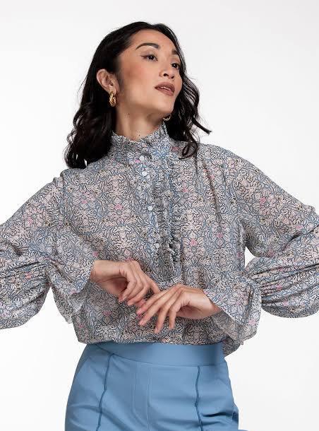 Studio Anneloes Odette voile blouse XS, Kleding | Dames, Blouses en Tunieken, Zo goed als nieuw, Maat 34 (XS) of kleiner, Beige