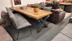 Eettafel massief Mango super dik blad X-poot NIEUW, Ophalen of Verzenden, Nieuw, Overige houtsoorten