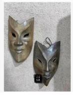 2 x oosterse maskers, Indonesië, 17/15 x 10 cm, pr.p.stuk, Ophalen of Verzenden