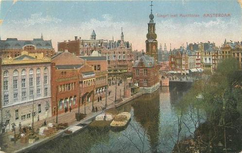 (381-137-043) Amsterdam Singel met Munttoren, Verzamelen, Ansichtkaarten | Nederland, Noord-Holland, Verzenden