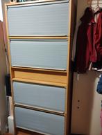 Houten Roldeurkast met 4 roldeuren, Ophalen, Gebruikt, Vintage, Meerdere deuren