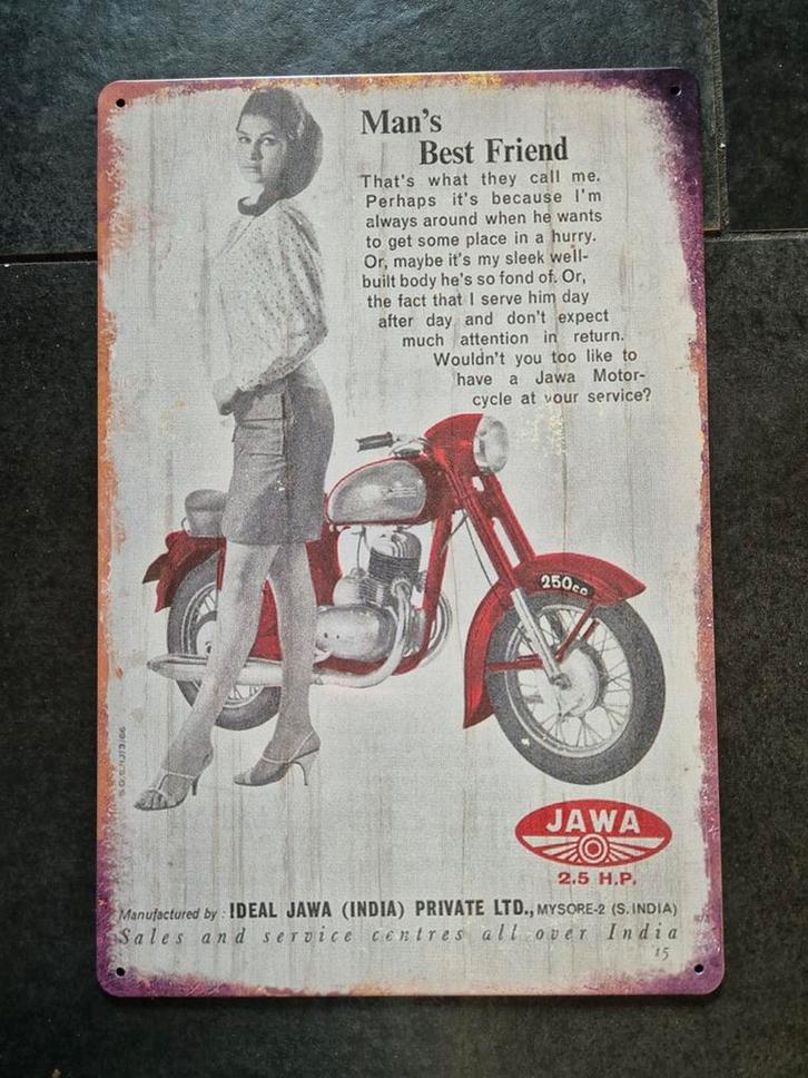 Jawa reclamebord, Verzamelen, Merken en Reclamevoorwerpen, Ophalen of Verzenden