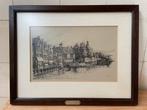 Delfshaven , Rotterdam , pentekening Wim Riem, Antiek en Kunst, Kunst | Etsen en Gravures, Ophalen of Verzenden
