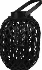 Windlicht Ø 45x28 cm Zwart Bamboe, Huis en Inrichting, Woonaccessoires | Kandelaars en Kaarsen, 25 tot 50 cm, Zwart, Ophalen of Verzenden