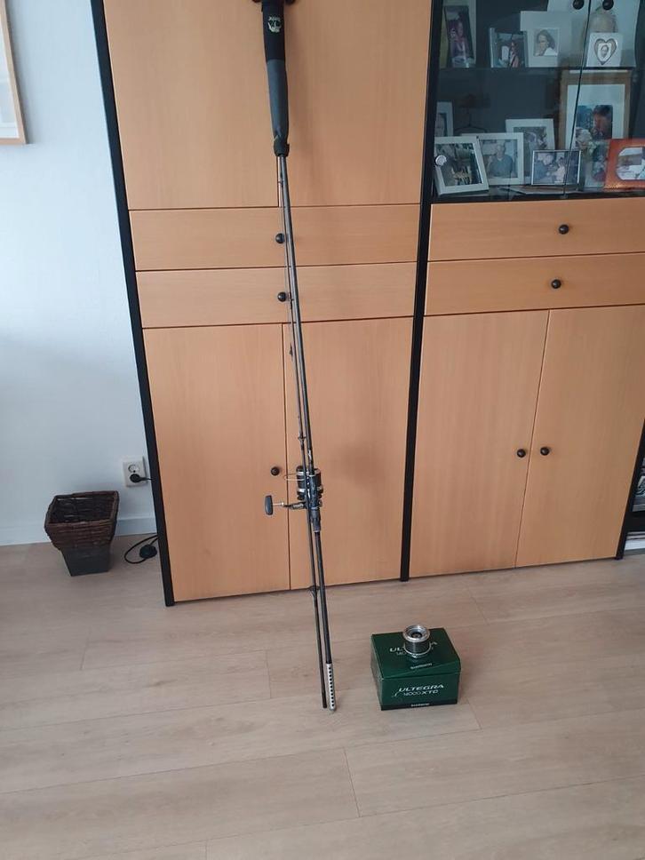 Skarp SK1 karperhengel met Shimano Ultegra 14000 XTC molen, Watersport en Boten, Hengelsport | Karpervissen, Gebruikt, Molen, Ophalen