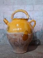 Oude antieke zuid franse confit pot oker aardewerk provence, Ophalen of Verzenden