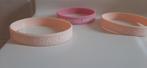 3 armbanden met tekst roze, Ophalen, Nieuw, Roze, Kunststof of Plastic
