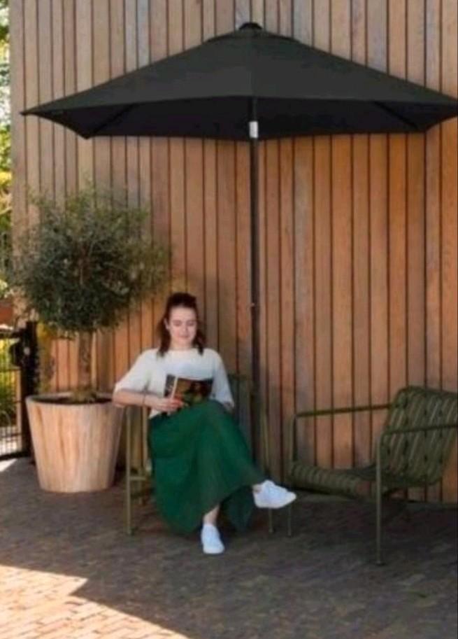 Vonroc balkon parasol/tafelparasol Zwart!!, Tuin en Terras, Parasols, Zo goed als nieuw, Kantelbaar, Verstelbaar, Ophalen