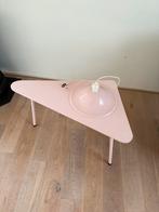 Retro Roze Tafel met Lamp, Huis en Inrichting, Lampen | Tafellampen, Ophalen of Verzenden, Gebruikt, Metaal, Minder dan 50 cm