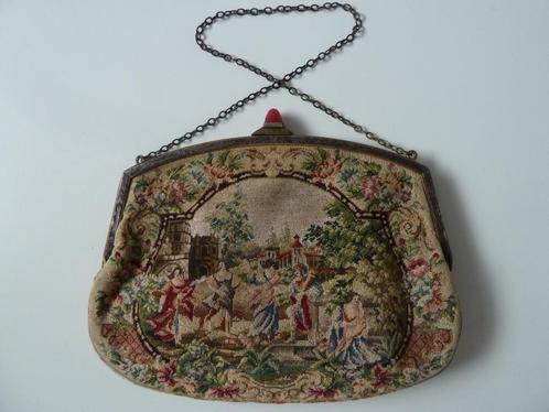 Antiek Weens fijnste petit point tasje, beugel carneool/zilv, Antiek en Kunst, Antiek | Kleding en Accessoires, Dames, Verzenden