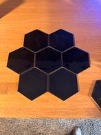 Hangebakken hogglans zwarte hexagon tegels 47 stuks 0,57 m2, Ophalen, Minder dan 5 m², Wandtegels, Keramiek