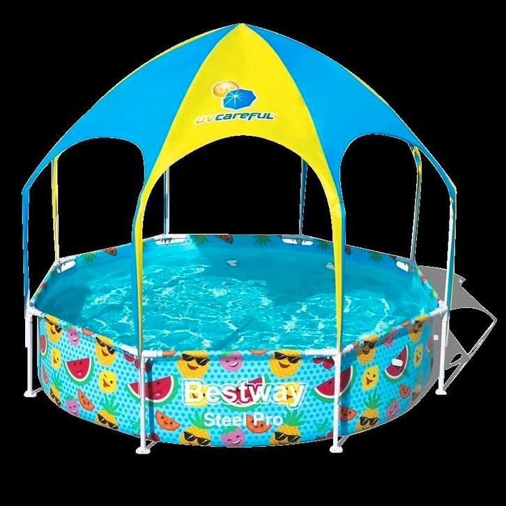 Zwembad mét parasol, nieuw in verpakking, rond 244, Tuin en Terras, Zwembaden, Nieuw, Opzetzwembad, Minder dan 80 cm, 200 tot 400 cm