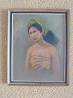 Fraai Balinees/Javaanse schone/schilderij/gesign./'50-'60, Ophalen of Verzenden