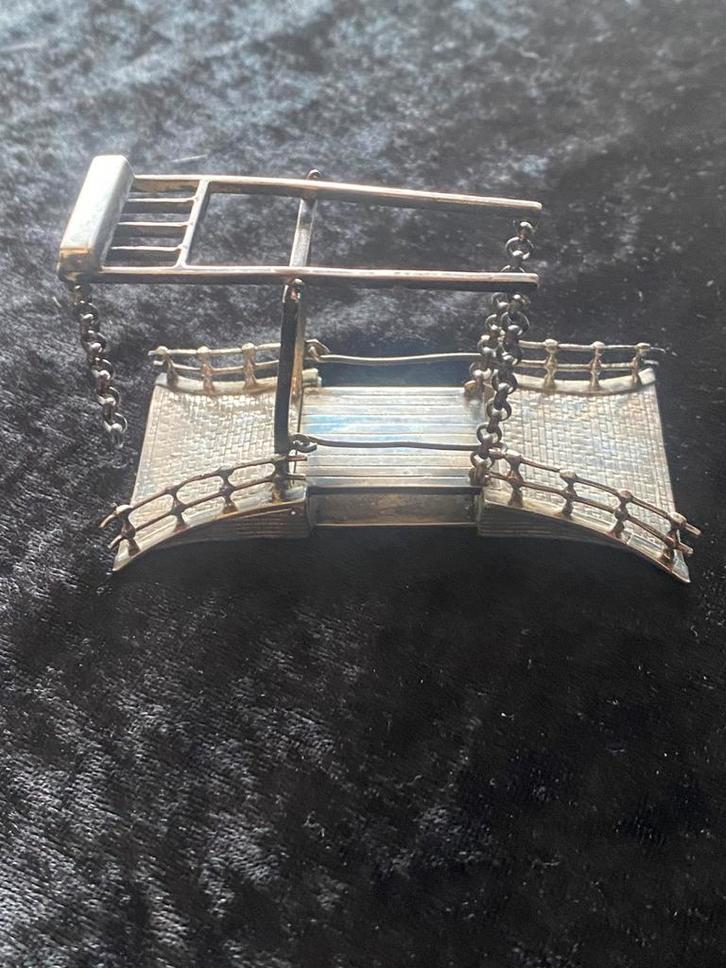ANTIEKE ZILVEREN KLAPBRUG, Antiek en Kunst, Antiek | Goud en Zilver, Zilver, Ophalen of Verzenden