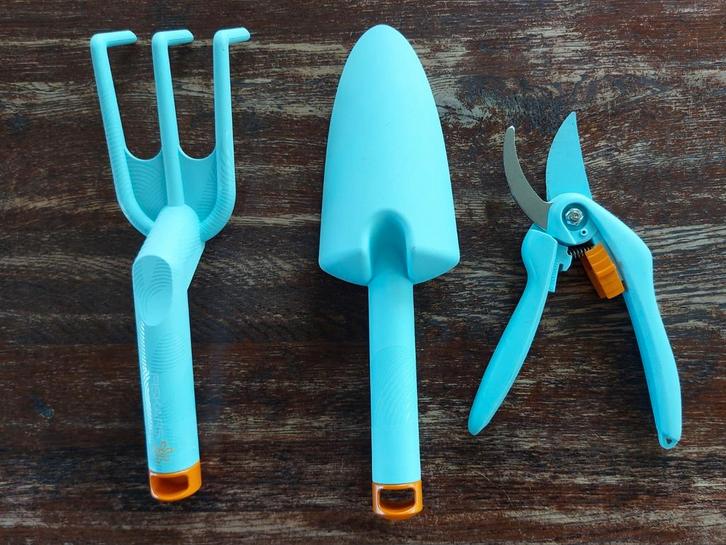 Fiskars 3-delig tuingereedschapsetje – blauw, Tuin en Terras, Hand-tuingereedschap, Zo goed als nieuw, Ophalen of Verzenden