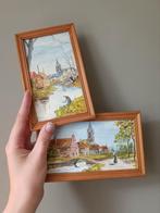 Vintage Schilderijtjes - Hollands Landschap (Set van 2), Ophalen of Verzenden