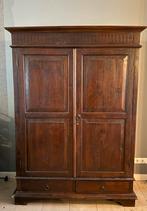 Koloniale Houten Kast met Deuren en Laden, Gebruikt, 100 tot 150 cm, Ophalen of Verzenden, Met lade(s)