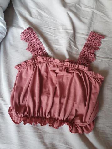 Leuke top met kant oud roze Maat XS Primark 