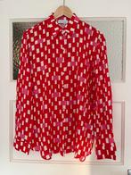 Vintage blouse rood/ roze print print ganni Anna nina, Kleding | Dames, Maat 38/40 (M), Ophalen of Verzenden, Zo goed als nieuw