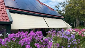 Zonnescherm valscherm 760 cm breed in 2 delen elektrisch beschikbaar voor biedingen