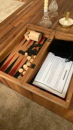 Backgammon spel in mooie houten kist, Een of twee spelers, Ophalen of Verzenden, Zo goed als nieuw, Reisspel