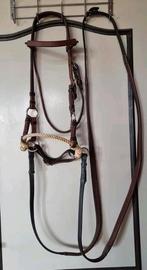 Bitloos hoofdstel en wit leren halster, Dieren en Toebehoren, Paarden en Pony's | Hoofdstellen en Tuigage, Ophalen of Verzenden