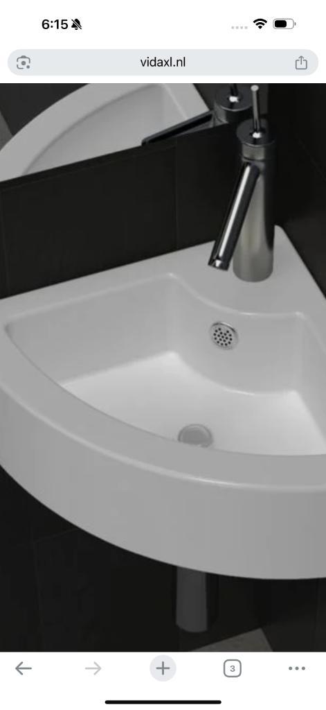 Wastafel met overloop 45x32x12,5 cm wit, Doe-het-zelf en Verbouw, Sanitair, Nieuw, Wastafel, Verzenden