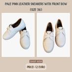 Pale Pink Leather Sneakers with Front Bow (size 36), Kleding | Dames, Schoenen, Ophalen of Verzenden, Zo goed als nieuw