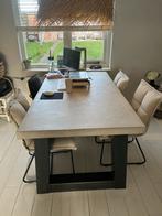 Eettafel met betonlook blad, Huis en Inrichting, Tafels | Eettafels, Ophalen, Overige materialen, Gebruikt, Scandinavisch