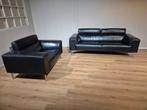 Leolux Howlo 3 zits + Loveseat - Zwart - Leder - Design, Driepersoons, Ophalen of Verzenden, Zo goed als nieuw, Metaal
