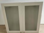 Wit kastje met matglas in deuren en glazen planchets, Huis en Inrichting, Ophalen, Gebruikt, 50 tot 100 cm, Minder dan 100 cm